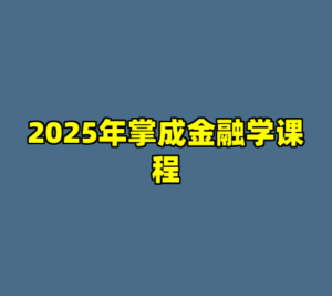 2025年掌成金融学课程-cc资源站