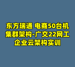 东方瑞通 电商50台机集群架构-广交22网工企业云架构实训-cc资源站