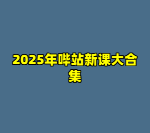 2025年哔站新课大合集-cc资源站