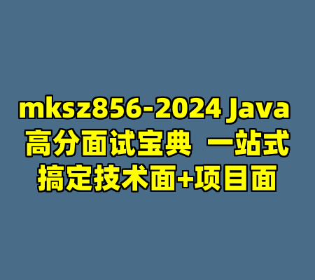 mksz856-2024 Java 高分面试宝典  一站式搞定技术面+项目面