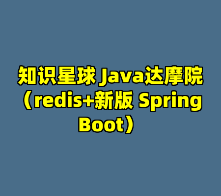 知识星球 Java达摩院（redis+新版 Spring Boot）
