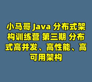 小马哥 Java 分布式架构训练营 第三期 分布式高并发、高性能、高可用架构-cc资源站