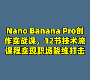 Nano Banana Pro创作实战课，12节技术流课程实现职场降维打击-cc资源站