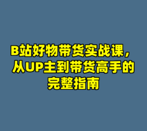 B站好物带货实战课，从UP主到带货高手的完整指南-cc资源站