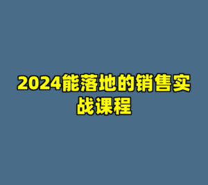 2024能落地的销售实战课程-cc资源站