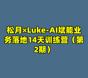 松月×Luke-AI斌能业务落地14天训练营（第2期）-cc资源站