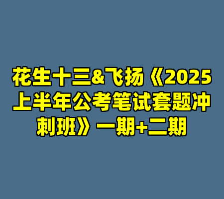 花生十三&飞扬《2025上半年公考笔试套题冲刺班》一期+二期