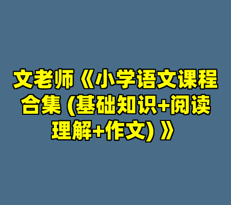 文老师《小学语文课程合集 (基础知识+阅读理解+作文) 》