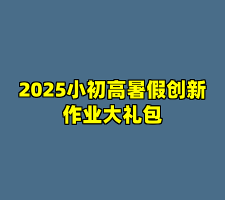 2025小初高暑假创新作业大礼包