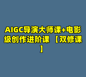 AIGC导演大师课+电影级创作进阶课 【双修课】-cc资源站