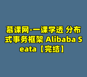 慕课网-一课学透 分布式事务框架 Alibaba Seata【完结】-cc资源站