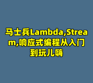 马士兵Lambda,Stream,响应式编程从入门到玩儿嗨-cc资源站