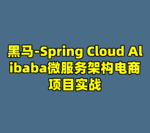 黑马-Spring Cloud Alibaba微服务架构电商项目实战-cc资源站