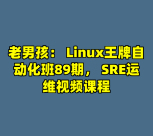 老男孩： Linux王牌自动化班89期， SRE运维视频课程-cc资源站
