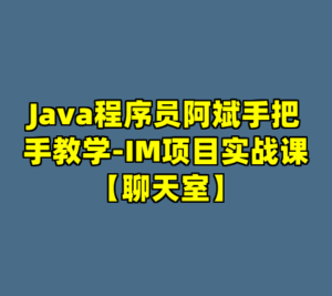 Java程序员阿斌手把手教学-IM项目实战课【聊天室】-cc资源站