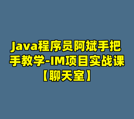 Java程序员阿斌手把手教学-IM项目实战课【聊天室】