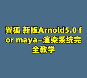 翼狐 新版Arnold5.0 for maya—渲染系统完全教学-cc资源站