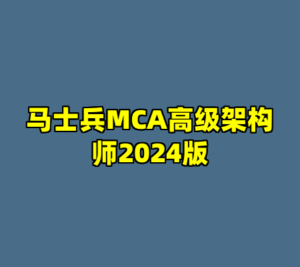 马士兵MCA高级架构师2024版-cc资源站