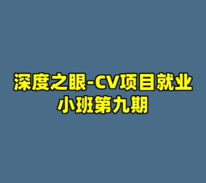 深度之眼-CV项目就业小班第九期-cc资源站