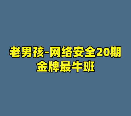 老男孩-网络安全20期金牌最牛班