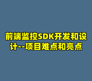 前端监控SDK开发和设计--项目难点和亮点-cc资源站