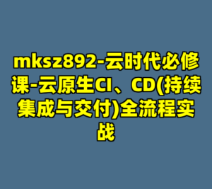 mksz892-云时代必修课-云原生CI、CD(持续集成与交付)全流程实战-cc资源站