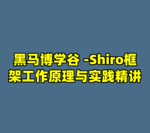 黑马博学谷 -Shiro框架工作原理与实践精讲-cc资源站