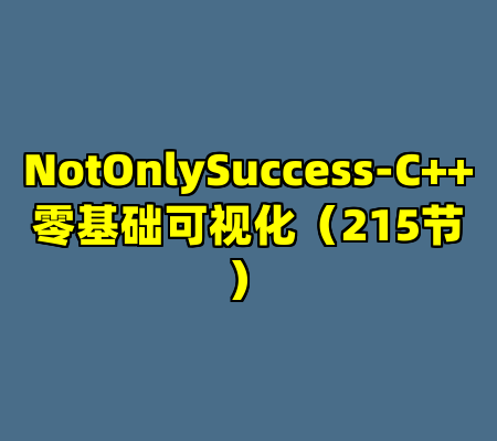 NotOnlySuccess-C++零基础可视化（215节）