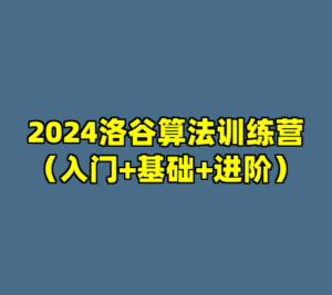 2024洛谷算法训练营（入门+基础+进阶）-cc资源站