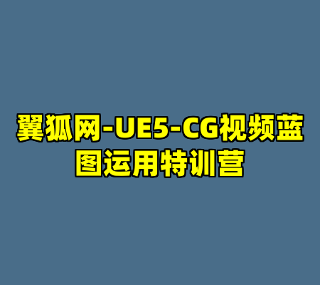 翼狐网-UE5-CG视频蓝图运用特训营