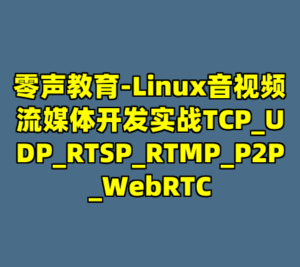 零声教育-Linux音视频流媒体开发实战TCP_UDP_RTSP_RTMP_P2P_WebRTC-cc资源站