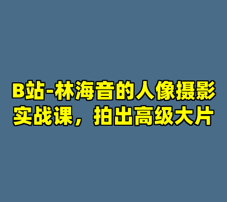 B站-林海音的人像摄影实战课，拍出高级大片