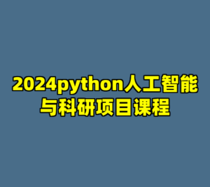 2024python人工智能与科研项目课程-cc资源站