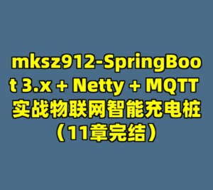 mksz912-SpringBoot 3.x + Netty + MQTT 实战物联网智能充电桩（11章完结）-cc资源站