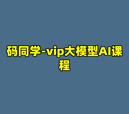码同学-vip大模型AI课程