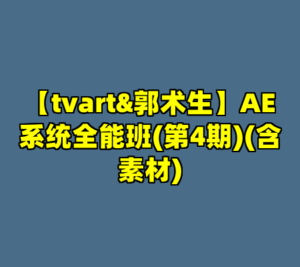 【tvart&郭术生】AE系统全能班(第4期)(含素材)-cc资源站