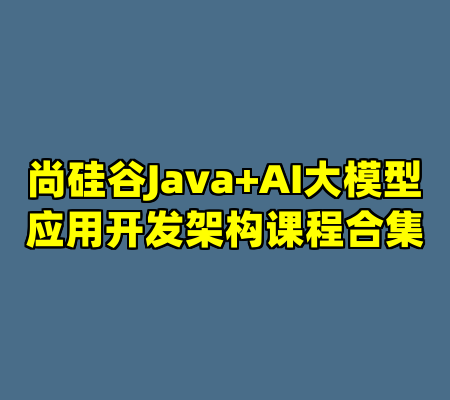 尚硅谷Java+AI大模型应用开发架构课程合集