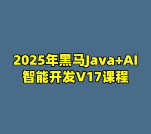 2025年黑马Java+AI智能开发V17课程-cc资源站