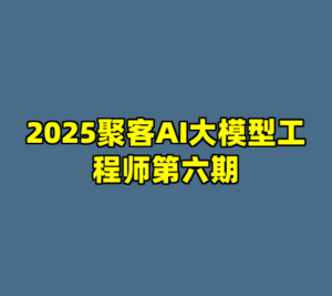 2025聚客AI大模型工程师第六期-cc资源站